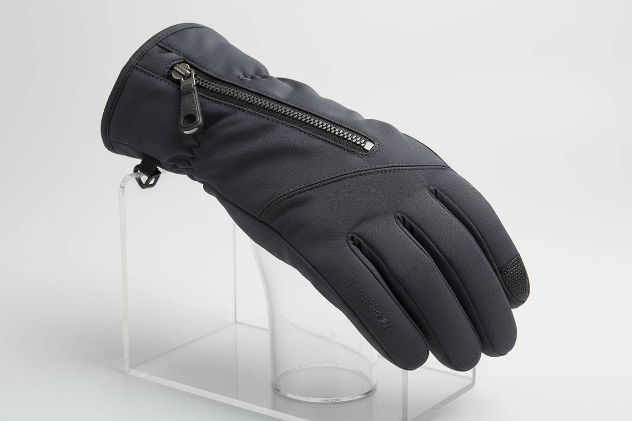 glove Zippered fit ensures snug insulation