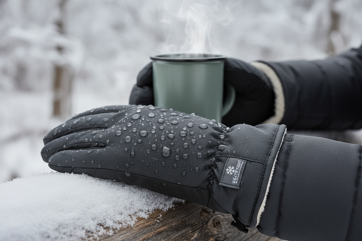 Waterproof material keeps hands warm